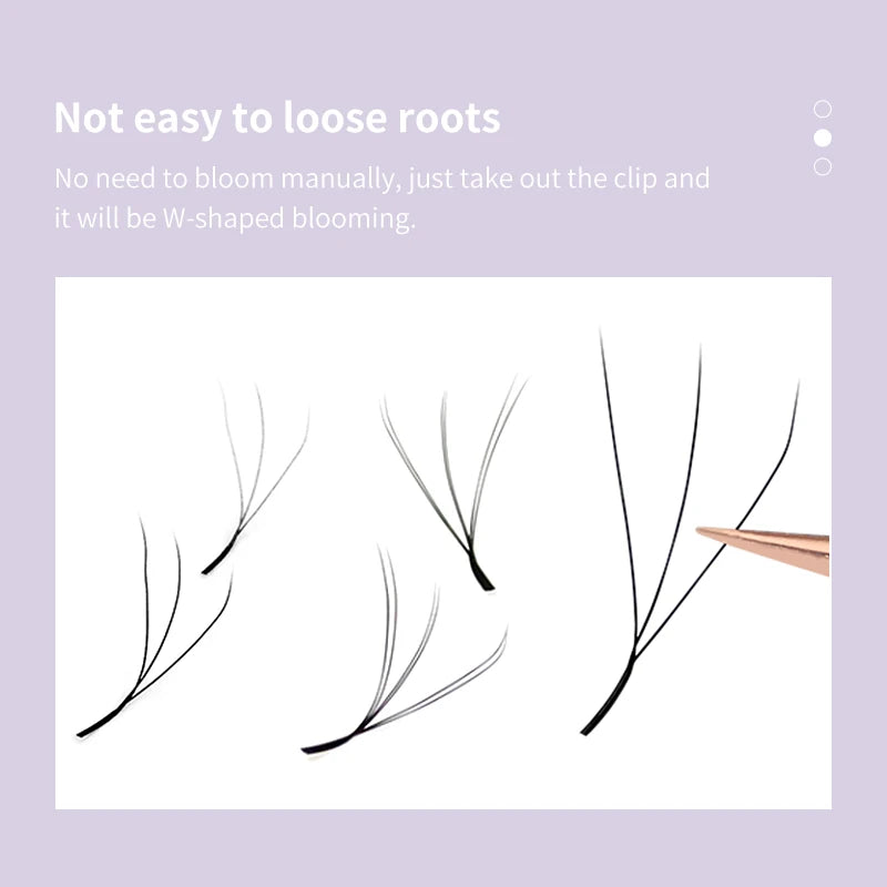 DIYDAY W-Shape Eyelash Extensions - 3D to 8D Premade Fan Bloom Effect Lashes for Natural Soft Beauty Makeup