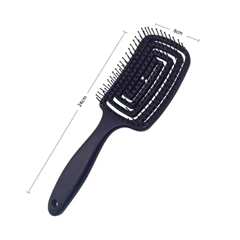 Elastic Massage Comb - 1Pcs Hollow Out Hair Brush for Scalp Massage, Detangling, and Fast Blow Drying Tool