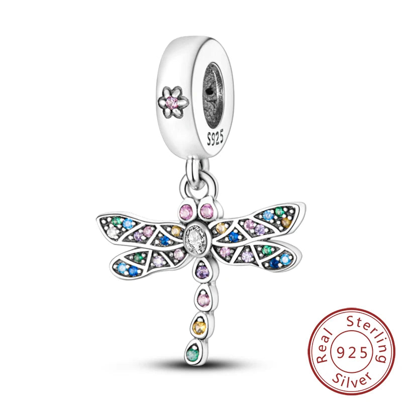 925 Sterling Silver Butterfly Charm - Firefly & Glow Charm for Bracelets