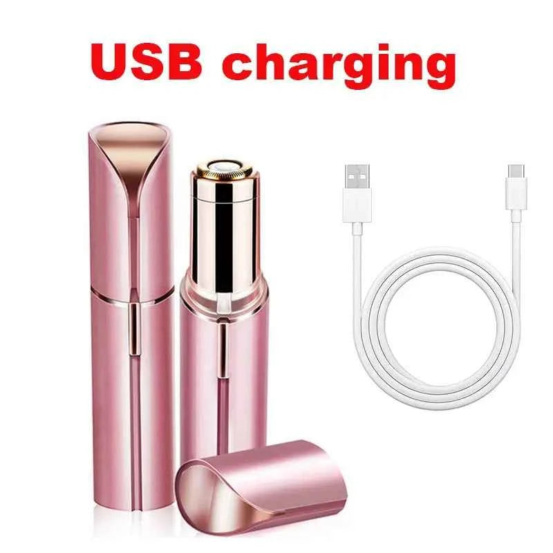 Portable Electric Hair Remover - Lipstick Shaped Painless Facial Hair Removal Shaver Tool for Women