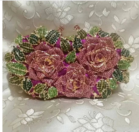 Golden Silver Crystal Clutch Bag for Women - Elegant Bridal Handbag for Wedding, Party & Cocktail Events