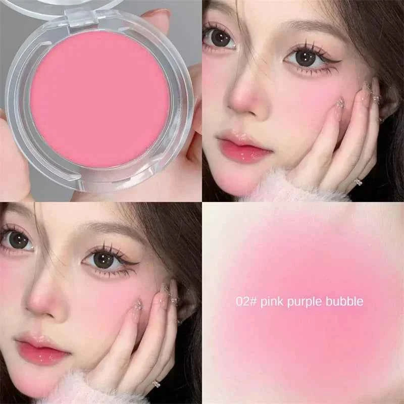 Monochrome Blush Powder - Matte Natural Cheek Color for Brightening, Waterproof Facial Contouring, and Soft Makeup