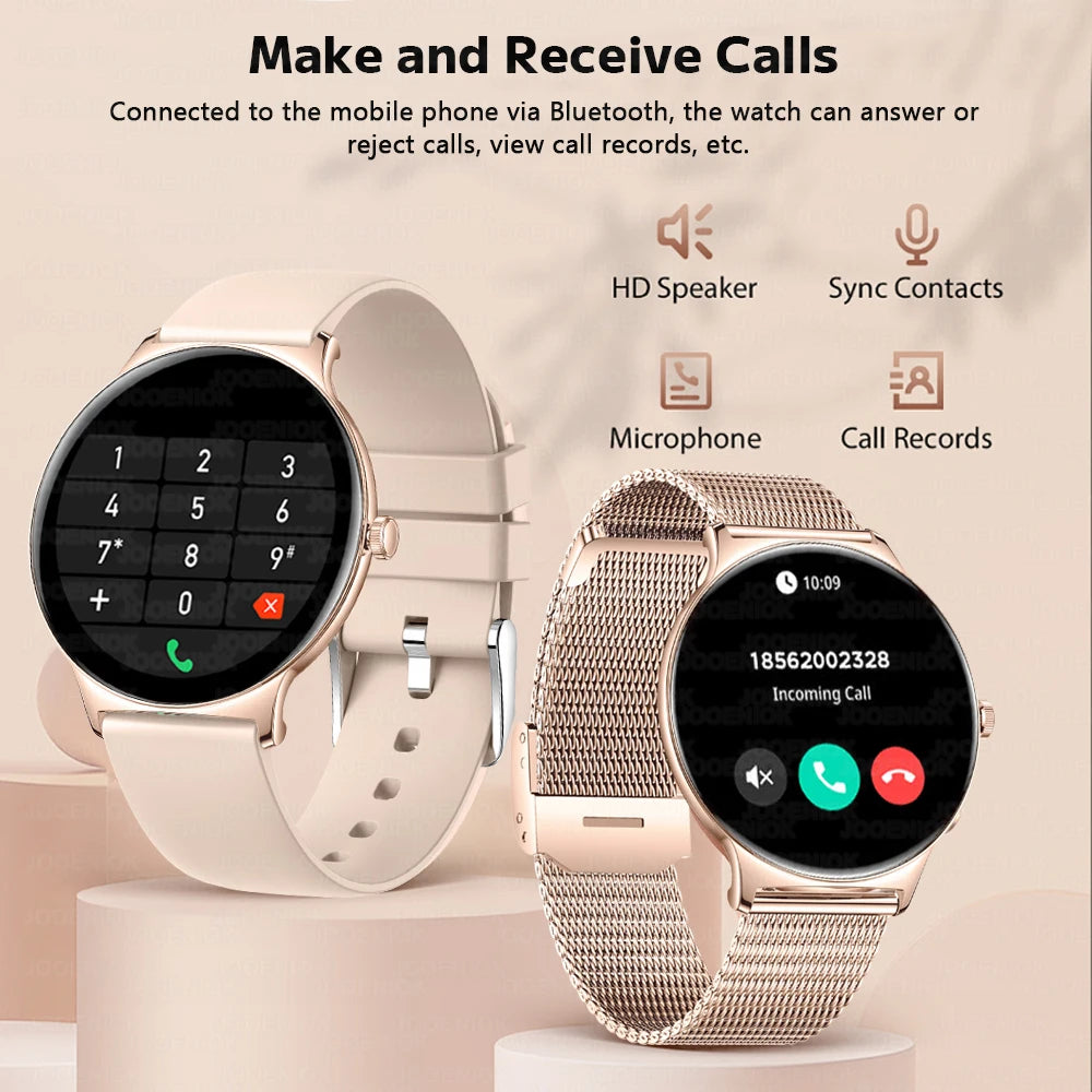 Ultra Thin Smartwatch for Women - Huawei Xiaomi New Fashion Smart Watch with Always Display Time, Sports Bracelet, and Bluetooth Call
