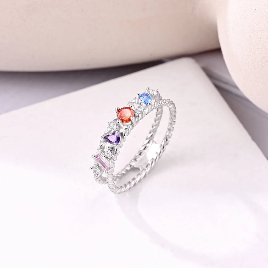 Silver-Plated Daisy Ring - Luxury Stackable Fine Jewelry for Any Occasion