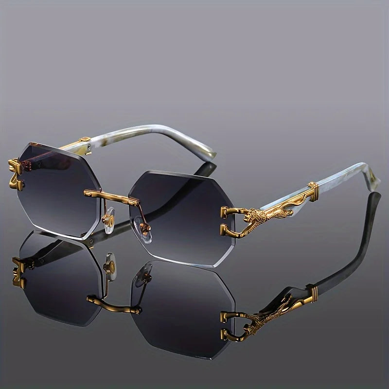 Geometric Leopard Print Sport Glasses for Women - Lightweight & Durable Composite Frame, Trendy Streetwear Style