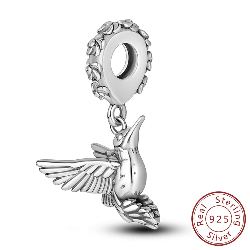 925 Sterling Silver Butterfly Charm - Firefly & Glow Charm for Bracelets