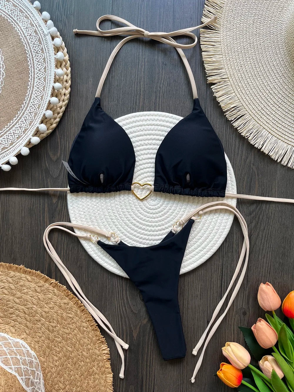 RUOTONSEPT Sexy Halter Bikini Set Women's Two-Piece Triangle Thong Swimwear Bathing Suit - Allurra Store