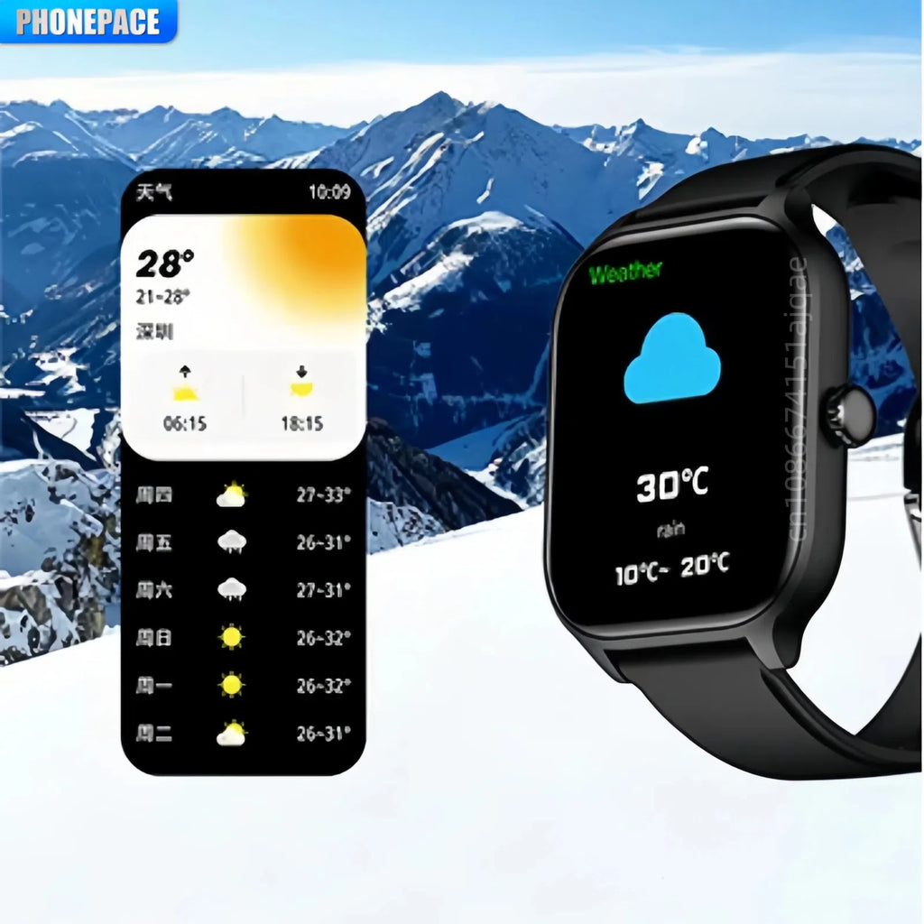 PHONEPACE H9 Smartwatch with Health Monitoring, Bluetooth Call, Remote Photography, Sleep Tracking, Multiple Sports Modes, Heart Rate & Blood Monitoring