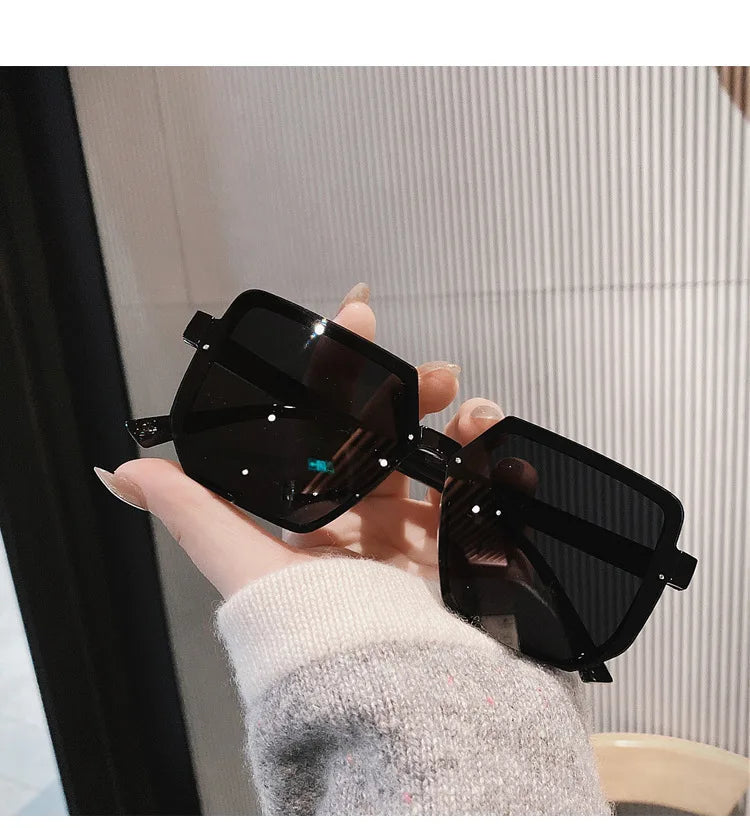 Brand Square Big Frame Vintage Retro Sunglasses - Polygon Style Eyeglasses