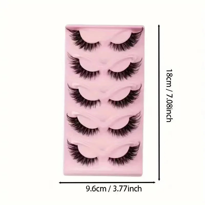 Hot Selling Cat Eye Faux Eyelashes - 5 Pairs Eye Elongated False Lashes