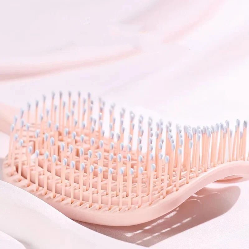 Elastic Massage Comb - 1Pcs Hollow Out Hair Brush for Scalp Massage, Detangling, and Fast Blow Drying Tool