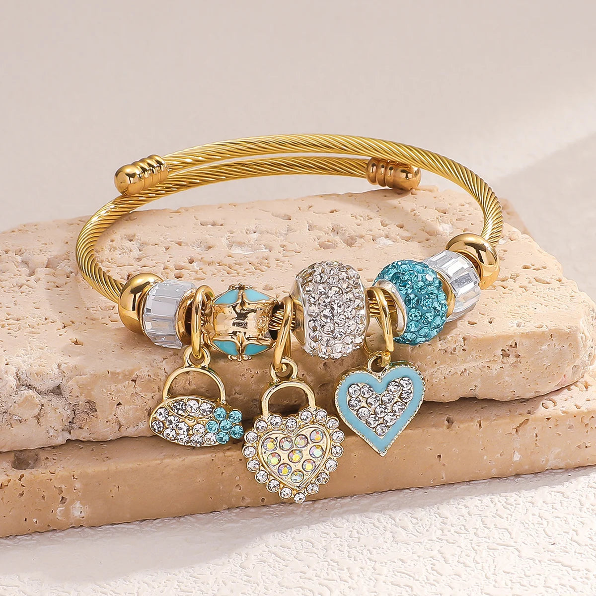 Women’s Beaded Bracelet with Multi-Element Design