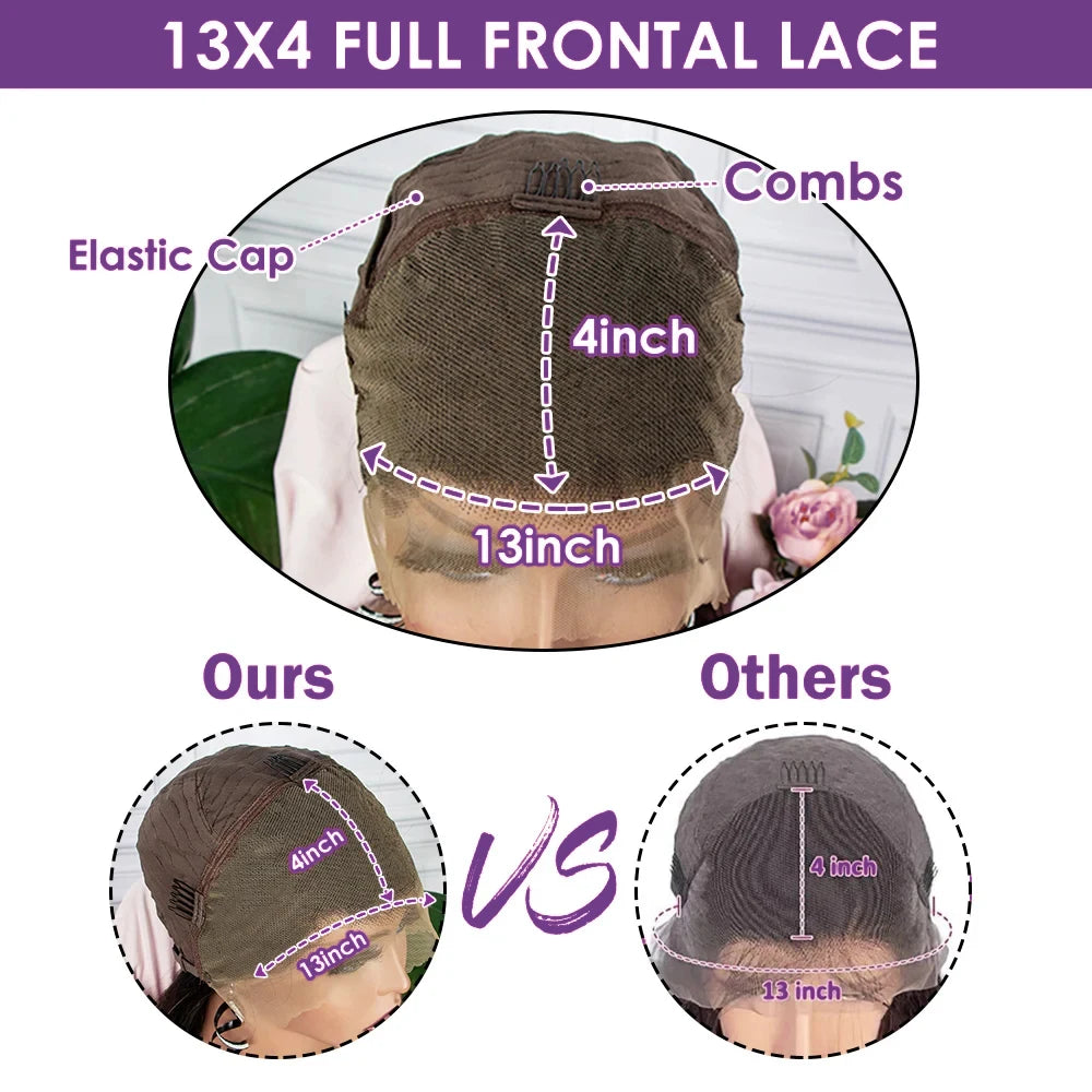 Chocolate Brown Deep Wave Wig - 13x4 Transparent Lace Front with Brazilian Human Hair Curl #4