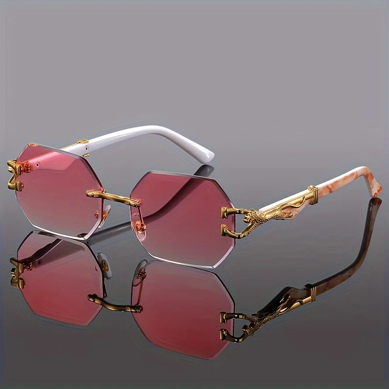 Geometric Leopard Print Sport Glasses for Women - Lightweight & Durable Composite Frame, Trendy Streetwear Style