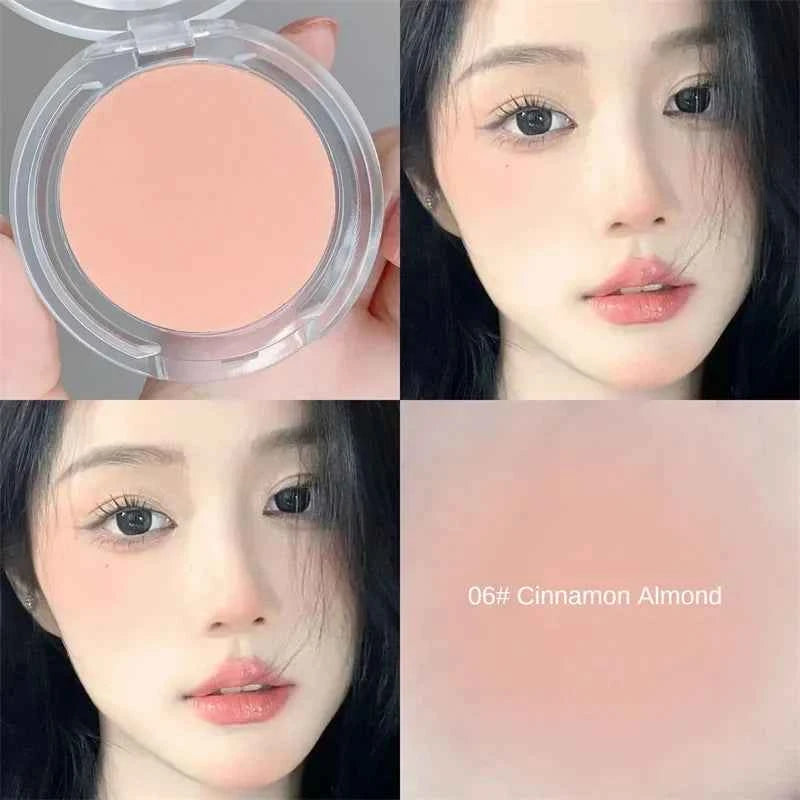 Monochrome Blush Powder - Matte Natural Cheek Color for Brightening, Waterproof Facial Contouring, and Soft Makeup