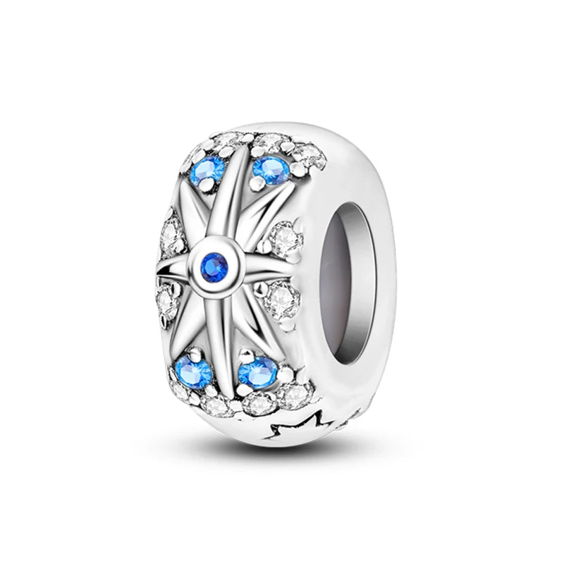 100% 925 Sterling Silver Butterfly Charm with Rainbow Zircon Colorful Dragon Shaped Silicone Stopper for DIY Bracelets Jewelry