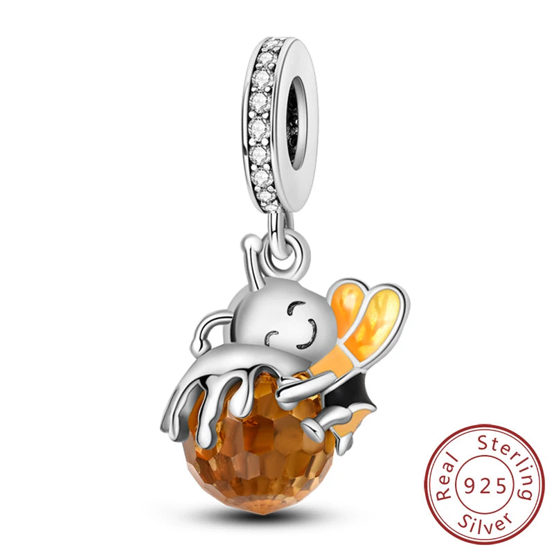 925 Sterling Silver Butterfly Charm - Firefly & Glow Charm for Bracelets