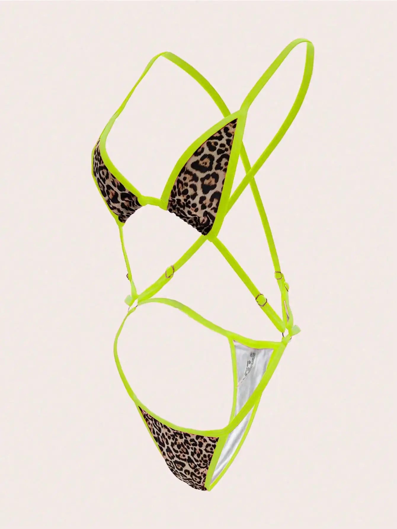 Sexy Leopard Print One-Piece Lingerie Set with Three-Point Style