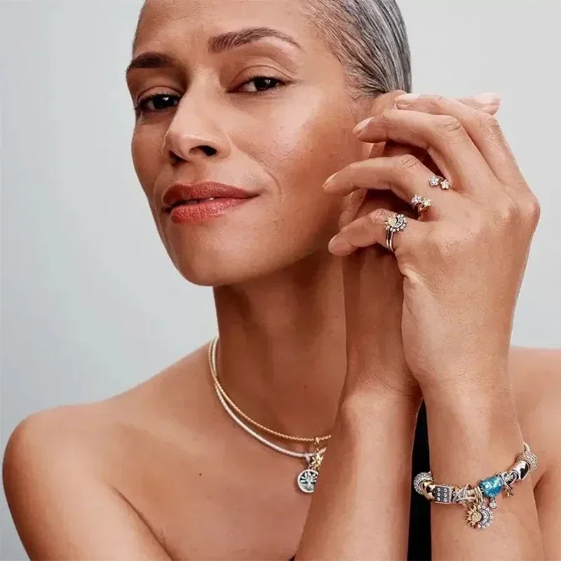 925 Sterling Silver Princess & Crystal Rings - Stunning 925 Sterling Silver Rings with Crystals