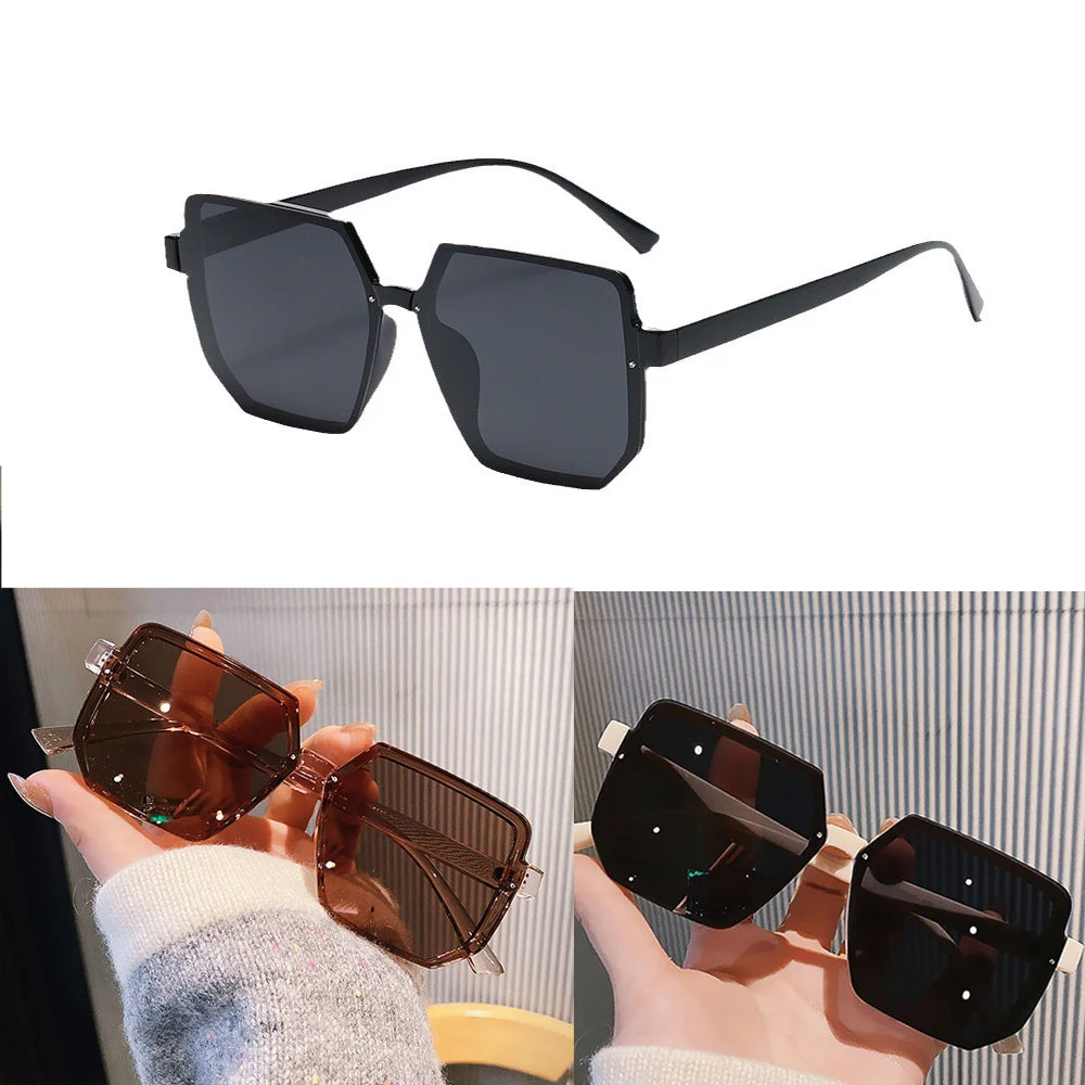 Brand Square Big Frame Vintage Retro Sunglasses - Polygon Style Eyeglasses