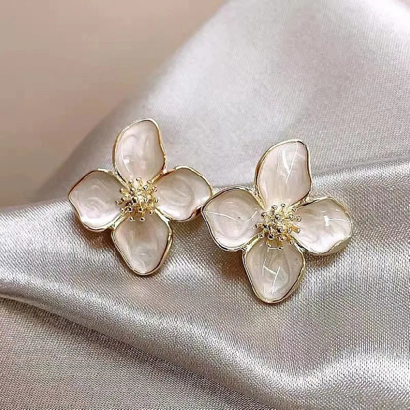 ZAKOL Flower Earrings for Women - New Temperament Gold Color Crystal Zircon Party Accessories