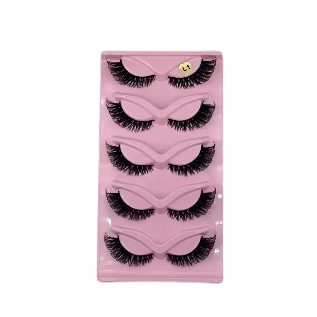 Hot Selling Cat Eye Faux Eyelashes - 5 Pairs Eye Elongated False Lashes