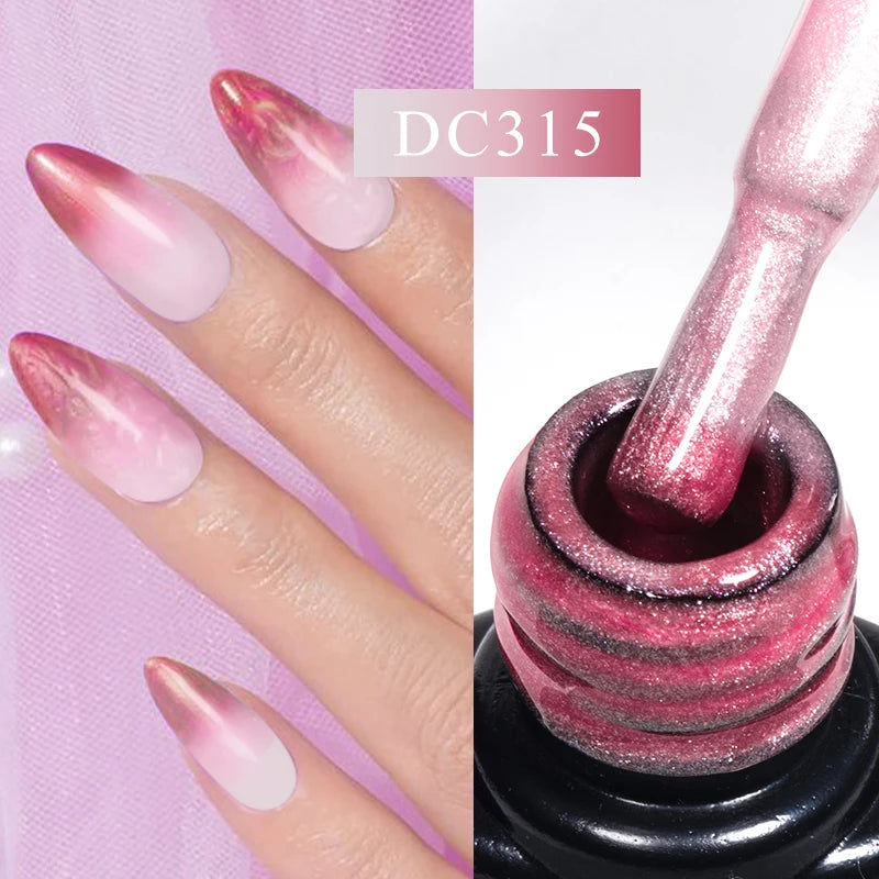 Mtssii 7ml Thermal Rubber Base Gel Nail Polish in Nude Purple Glitter - Long Lasting Manicure Art Varnish