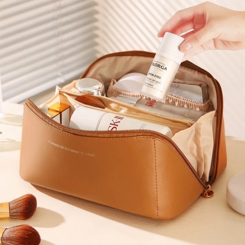 Makeup Organizer Bag for Women - Luxury Toiletry Kit Case and Travel Storage Pouch