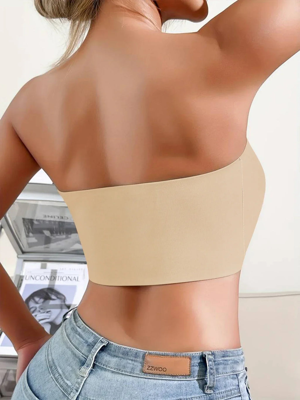 Women's Strapless Seamless Bra with Front Buttons - Comfortable Smooth Underwear - Allurra Store