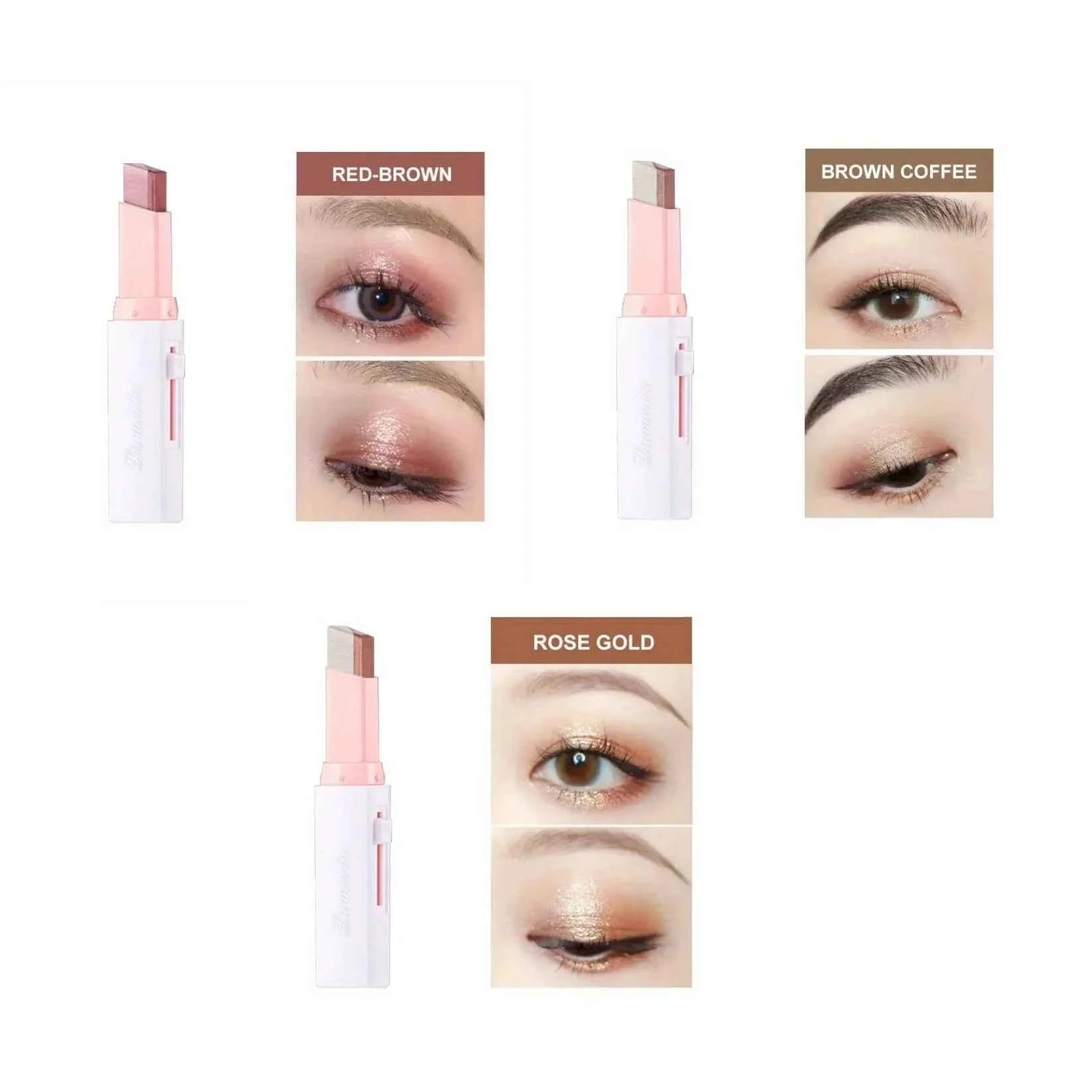 Two Color Gradient Eyeshadow Stick for Three Dimensional Natural Look Without Taking Off Makeup