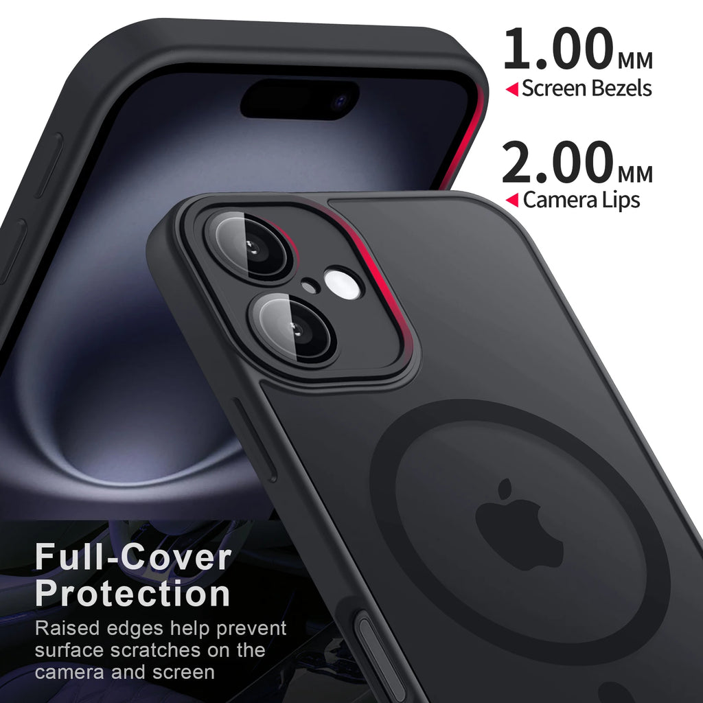 Luxury Magnetic Matte iPhone Case - Shockproof Translucent Armor for iPhone 11 to 16 with Wireless Charging Cover