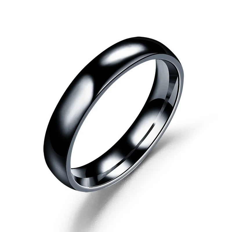 Simple 6mm Titanium Wedding Ring for Women and Men - High Polished Stainless Steel Couple Jewelry Gifts