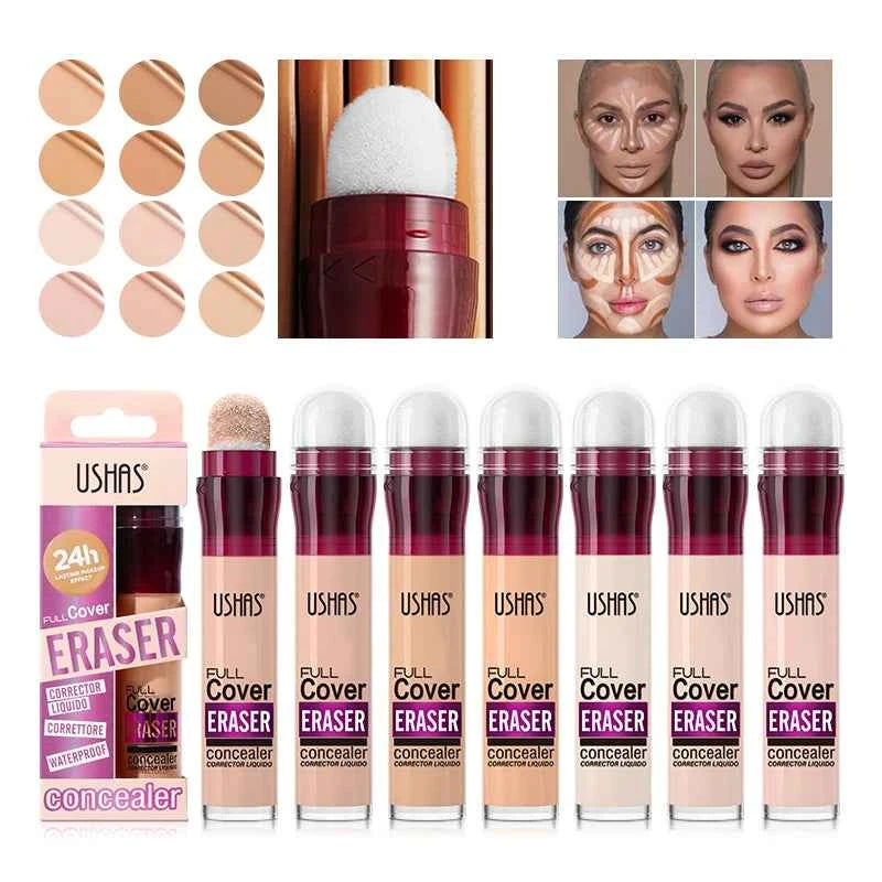 Multi Use Liquid Concealer with Sponge Head - 12 Colors for Flawless Coverage