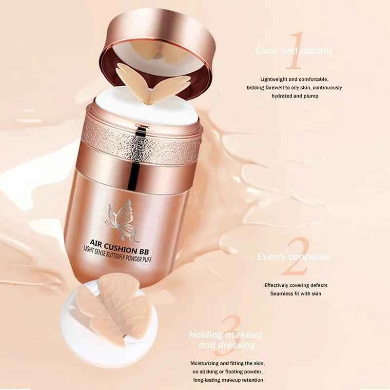 Butterfly Air Cushion BB Cream for Moisturizing, Whitening, and Oil Control