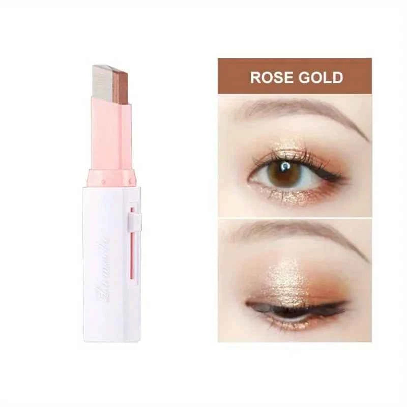 Two Color Gradient Eyeshadow Stick for Three Dimensional Natural Look Without Taking Off Makeup