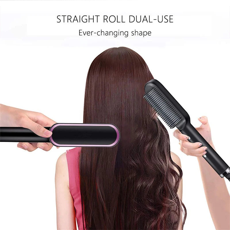 Professional Hot Comb Hair Straightener - Ptc Quick Heated Electric Hot Comb for Multifunctional Hairstyling
