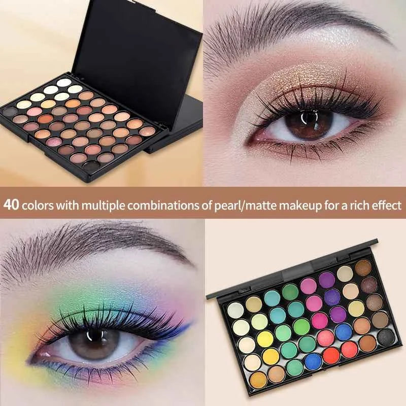 Glitter Eyeshadow Palette 40 Colors - Waterproof Long Lasting