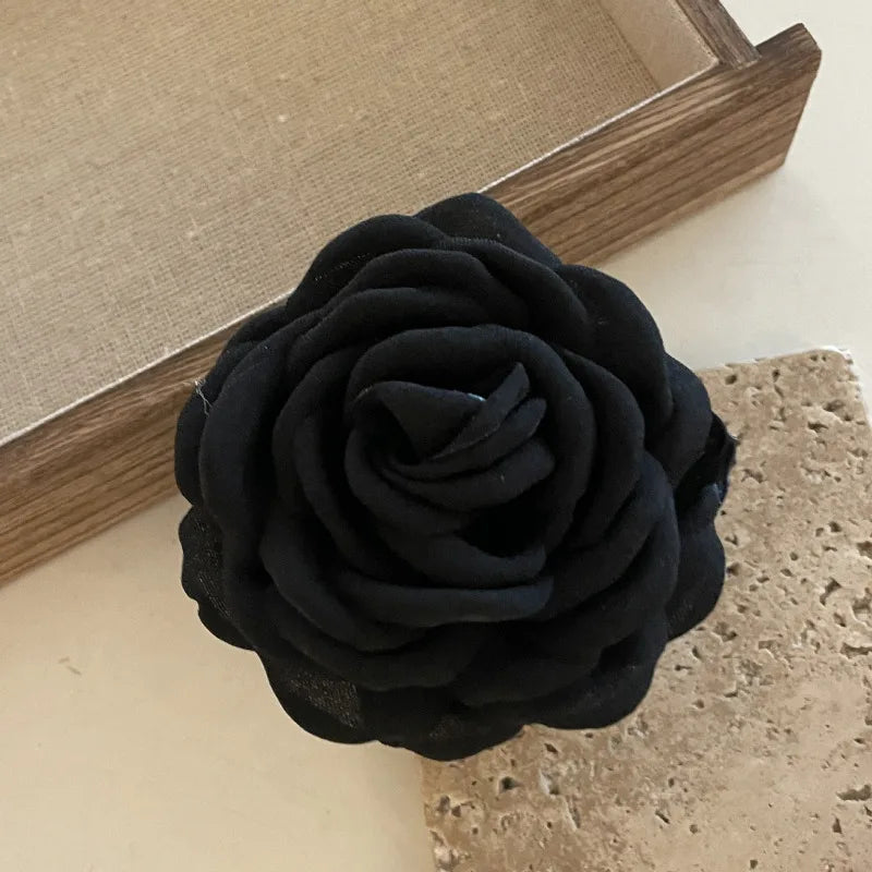 French Fabric Rose Hair Clips - Elegant Hair Claw Clips for Women and Girls, Stylish Barrette and Hair Accessories Gift