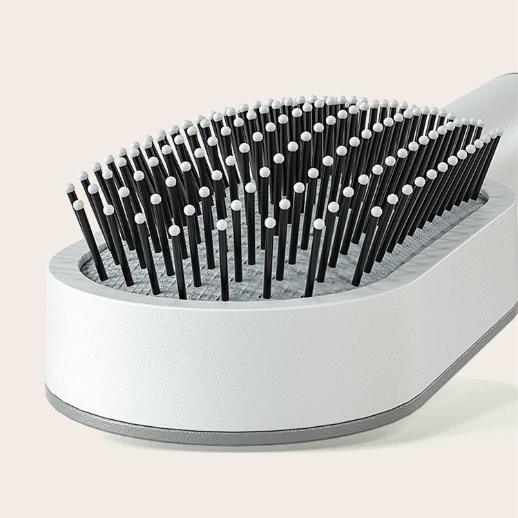 Self Cleaning Hair Brush for Women - One-Key Cleaning, Airbag Massage Scalp Comb, Anti-Static Hairbrush