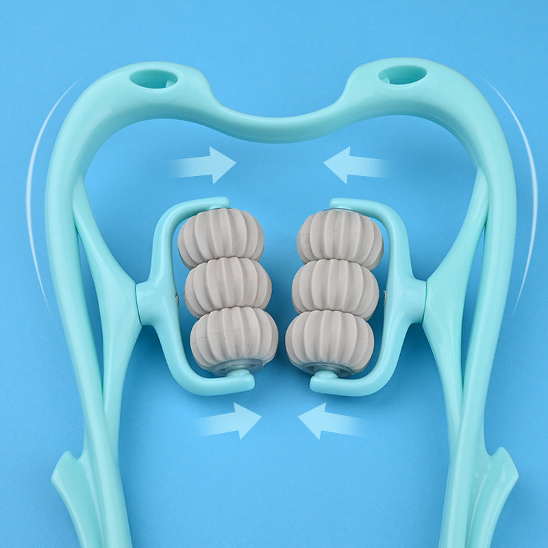 Multifunctional Manual Six-Wheel Neck Massager Roller for Pain Relief